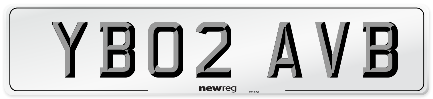 YB02 AVB Number Plate from New Reg